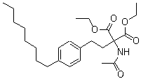 结构式 CAS# 162358-08-9, 2-乙酰氨基-2-(2-(4-辛基苯基)乙基)丙二酸二乙酯