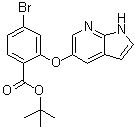 structure of CAS# 1628047-84-6, 4-Bromo-2-(1H-pyrrolo[2,3-b]pyridin-5-yloxy)benzoic acid 1,1-dimethylethyl ester;tert-butyl 4-bromo-2-(1H-pyrrolo[2,3-b]pyridin-5-yloxy)benzoate