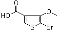 structure of CAS# 162848-23-9, 2-Bromo-3-methoxythiophene-4-carboxylic acid;5-Bromo-4-methoxythiophene-3-carboxylic acid