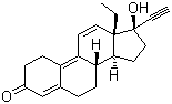 structure of CAS# 16320-04-0, Gestrinone;(8S,13S,14S,17R)-13-Ethyl-17-ethynyl-17-hydroxy-1,2,6,7,8,14,15,16-octahydrocyclopenta[a]phenanthren-3-one