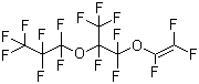 structure of CAS# 1644-11-7, Perfluoro(5-methyl-3,6-dioxanon-1-ene);2-(Heptafluoropropoxy)hexafluoropropyl trifluorovinyl ether; 1,1,1,2,3,3-Hexafluoro-2-(heptafluoropropoxy)-3-[(trifluorovinyl)oxy]propane