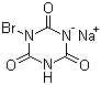 结构式 CAS# 164918-61-0, N-溴代氰尿酸单钠盐; 1-溴-1,3,5-三嗪-2,4,6(1H,3H,5H)-三酮钠盐