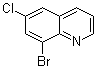 结构式 CAS# 16567-11-6, 8-溴-6-氯喹啉