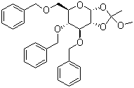结构式 CAS# 16697-49-7, 3,4,6-三-O-苄基-beta-D-吡喃甘露糖-1,2-(甲基原乙酸酯)