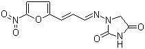 结构式 CAS# 1672-88-4, 呋喃烯啶; 1-((3-(5-硝基-2-呋喃基)烯丙亚基)氨基)海因
