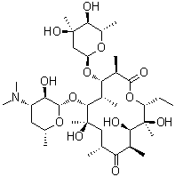 结构式 CAS# 1675-02-1, 红霉素 C