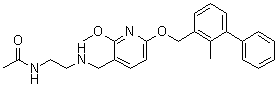 结构式 CAS# 1675203-84-5, N-[2-[[[2-甲氧基-6-[(2-甲基[1,1'-联苯]-3-基)甲氧基]-3-吡啶基]甲基]氨基]乙基]乙酰胺