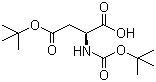 structure of CAS# 1676-90-0, Boc-L-aspartic acid 4-tert-butyl ester;Boc-Asp(OtBu)-OH
