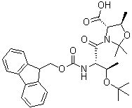 结构式 CAS# 1676104-73-6, (4S,5R)-3-[(2S,3R)-3-(叔丁氧基)-2-[[芴甲氧羰基]氨基]-1-氧代丁基]-2,2,5-三甲基-4-恶唑烷羧酸
