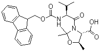 结构式 CAS# 168216-05-5, (4S,5R)-3-[(2S)-2-[[芴甲氧羰基]氨基]-3-甲基-1-氧代丁基]-2,2,5-三甲基-4-恶唑烷羧酸