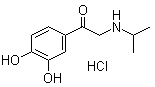 structure of CAS# 16899-81-3, 3',4'-Dihydroxy-alpha-(isopropylamino)acetophenone hydrochloride;U 12844A