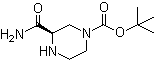 结构式 CAS# 170164-46-2, (R)-3-(氨基羰基)-1-哌嗪羧酸叔丁酯
