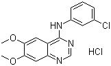 structure of CAS# 170449-18-0, N-(3-Chlorophenyl)-6,7-dimethoxy-4-quinazolinamine hydrochloride;6,7-Dimethoxy-4-[N-(3-chlorophenyl)amino]quinazoline hydrochloride