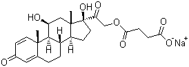 structure of CAS# 1715-33-9, Prednisolone sodium succinate;(11b)-21-(3-Carboxy-1-oxopropoxy)-11,17-dihydroxypregna-1,4-diene-3,20-dione monosodium salt