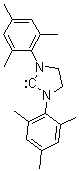 structure of CAS# 173035-11-5, 1,3-Bis(2,4,6-trimethylphenyl)imidazolidin-2-ylidene;1,3-Dimesitylimidazolidin-2-ylidene; IMesH2; SIMes