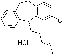 结构式 CAS# 17321-77-6, 盐酸氯米帕明; 氯丙咪嗪盐酸盐; N,N-二甲基-10,11-二氢-3-氯-5H-二苯并[b,f]氮杂卓-5-丙胺盐酸盐