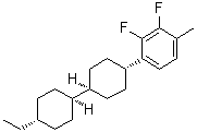 structure of CAS# 174350-08-4, [trans(trans)]-1-(4'-Ethyl[1,1'-bicyclohexyl]-4-yl)-2,3-difluoro-4-methylbenzene;2-HHB(2F,3F)-1