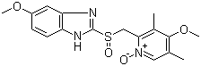 structure of CAS# 176219-04-8, Omeprazole N-oxide;6-Methoxy-2-[[(4-methoxy-3,5-dimethyl-1-oxido-2-pyridinyl)methyl]sulfinyl]-1H-benzimidazole