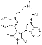 structure of CAS# 176504-36-2, 3-[1-[3-(Dimethylamino)propyl]-1H-indol-3-yl]-4-(1H-indol-3-yl)-1H-pyrrole-2,5-dione monohydrochloride;BIM 1 hydrochloride