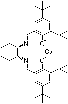结构式 CAS# 176763-62-5, (R,R)-(-)-N,N'-双(3,5-二叔丁基亚水杨基)-1,2-环己二胺钴(II)