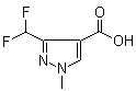 structure of CAS# 176969-34-9, 3-Difluoromethyl-1-methylpyrazole-4-carboxylic acid;3-Difluoromethyl-1-methyl-1H-pyrazol-4-carboxylic acid; 3-Difluoromethyl-1-methyl-1H-pyrazole-4-carboxylic acid