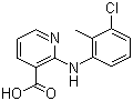 结构式 CAS# 17737-65-4, 氯尼辛; 2-[(3-氯-2-甲苯基)氨基]-3-吡啶羧酸