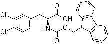 结构式 CAS# 177966-59-5, Fmoc-L-3,4-二氯苯丙氨酸; N-(9-芴甲氧羰酰基)-L-3,4-二氯苯丙氨酸
