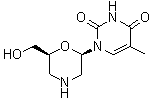 1-[(2R,6S)-6-(羟基甲基)-2-吗啉基]-5-甲基-2,4(1H,3H)-嘧啶二酮分子结构 (CAS 179073-10-0)