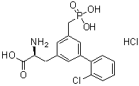 结构式 CAS# 179411-93-9, (S)-alpha-氨基-2'-氯-5-(膦酰甲基)-[1,1'-联苯]-3-丙酸盐酸盐