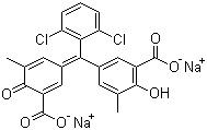 structure of CAS# 1796-92-5, Chromeazurol B;Mordant blue 1; Disodium 5-[(E)-(3-carboxylato-5-methyl-4-oxo-1-cyclohexa-2,5-dienylidene)-(2,6-dichlorophenyl)methyl]-2-hydroxy-3-methyl-benzoate