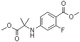 structure of CAS# 1802242-47-2, 2-Fluoro-4-[(2-methoxy-1,1-dimethyl-2-oxoethyl)amino]benzoic acid methyl ester