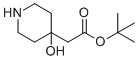structure of CAS# 180532-52-9, Tert-butyl 2-(4-hydroxypiperidin-4-yl)acetate