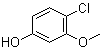 结构式 CAS# 18113-07-0, 4-氯-3-甲氧基苯酚