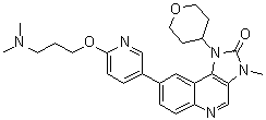 结构式 CAS# 1821428-35-6, 8-[6-[3-(二甲基氨基)丙氧基]-3-吡啶基]-1,3-二氢-3-甲基-1-(四氢-2H-吡喃-4-基)-2H-咪唑并[4,5-c]喹啉-2-酮