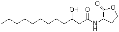 structure of CAS# 182359-60-0, 3-Hydroxy-N-(tetrahydro-2-oxo-3-furanyl)dodecanamide