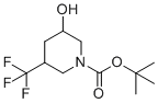 structure of CAS# 1824210-98-1, tert-Butyl 3-hydroxy-5-(trifluoromethyl)piperidine-1-carboxylate