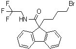 structure of CAS# 182438-98-8, 9-(4-Bromobutyl)-N-(2,2,2-trifluoroethyl)-9H-fluorene-9-carboxamide
