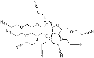 structure of CAS# 18304-13-7, Cyanoethyl sucrose;Octakis-O-(2-cyanoethyl)sucrose