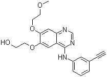structure of CAS# 183321-86-0, CP 373420;2-[[4-[(3-Ethynylphenyl)amino]-7-(2-methoxyethoxy)-6-quinazolinyl]oxy]ethanol