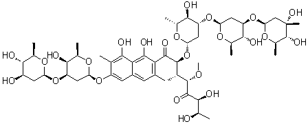 结构式 CAS# 18378-89-7, 普卡霉素; 光辉霉素