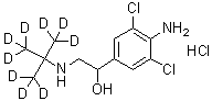 结构式 CAS# 184006-60-8, 4-氨基-3,5-二氯-alpha-[[[1,1-二(甲基-d<sub>3</sub>)乙基-2,2,2-d<sub>3</sub>]氨基]甲基]-苯甲醇单盐酸盐