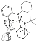 结构式 CAS# 1854067-50-7, (R)-1-[(R)-1-(二叔丁基膦基)乙基]-2-[2-(二环己基膦基)苯基]二茂铁