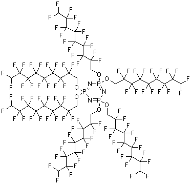 structure of CAS# 186043-67-4, 2,2,4,4,6,6-Hexakis((2,2,3,3,4,4,5,5,6,6,7,7,8,8,9,9-hexadecafluorononyloxy)-2,2,4,4,6,6-hexahydro-1,3,5,2,4,6-triazatriphosphorine