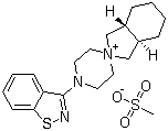 结构式 CAS# 186204-37-5, (3aR,7aR)-4'-(1,2-苯并异噻唑-3-基)八氢螺[2H-异吲哚-2,1'-哌嗪]甲磺酸盐