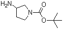 结构式 CAS# 186550-13-0, 3-氨基吡咯烷-1-羧酸叔丁酯