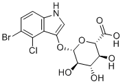 5-溴-4-氯-3-吲哚基beta-d-葡糖苷酸分子结构 (CAS 18656-89-8)