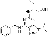 structure of CAS# 186692-46-6, Roscovitine;(R)-Roscovitine; 6-(Benzylamino)-2(R)-[[1-(hydroxymethyl)propyl]amino]-9-isopropylpurine