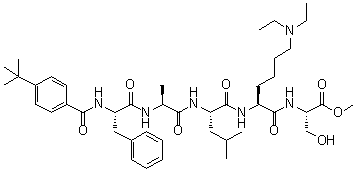 structure of CAS# 1872382-47-2, N-[4-(1,1-Dimethylethyl)benzoyl]-L-phenylalanyl-L-alanyl-L-leucyl-N6,N6-diethyl-L-lysyl-L-serine methyl ester