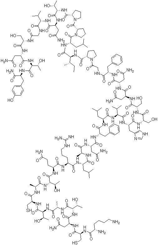 structure of CAS# 187887-46-3, Pramlintide acetate;Symlin; Triproamylin acetate