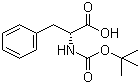 结构式 CAS# 18942-49-9, Boc-D-苯丙氨酸; N-叔丁氧羰基-D-苯丙氨酸